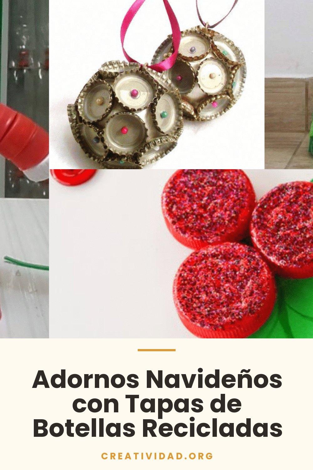 Adornos Navideños con Tapas de Botellas Recicladas