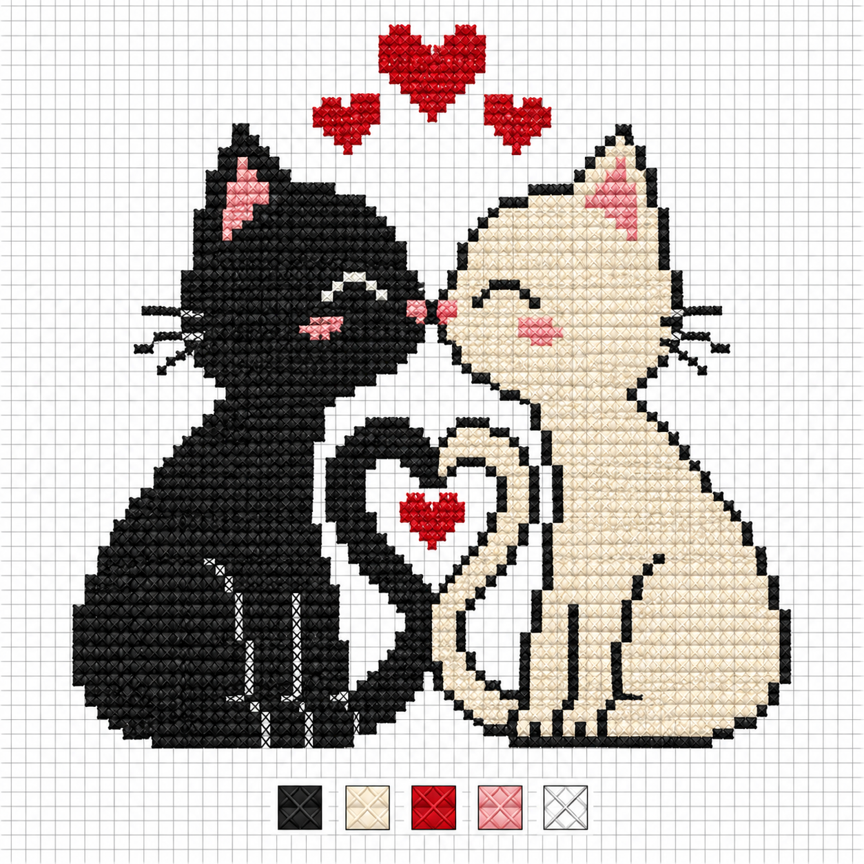 Gráficos de punto de cruz de gatos: ideas bonitas y originales para bordar Gráficos de punto de cruz de gatos: ideas bonitas y originales para bordar Graficos de punto de cruz de gatos 5