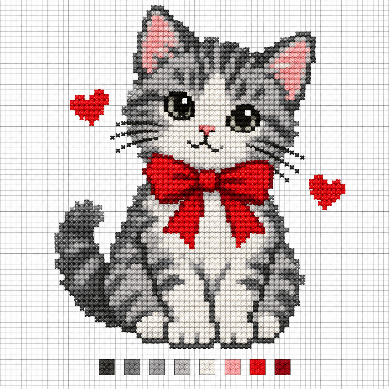 Gráficos de punto de cruz de gatos: ideas bonitas y originales para bordar Gráficos de punto de cruz de gatos: ideas bonitas y originales para bordar Graficos de punto de cruz de gatos 6