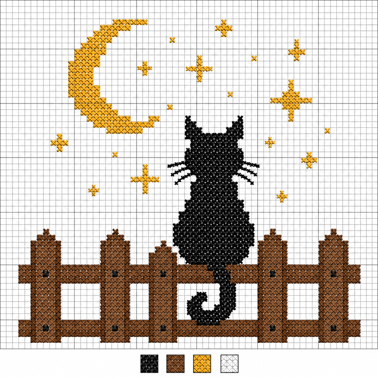 Gráficos de punto de cruz de gatos: ideas bonitas y originales para bordar Gráficos de punto de cruz de gatos: ideas bonitas y originales para bordar Graficos de punto de cruz de gatos 7