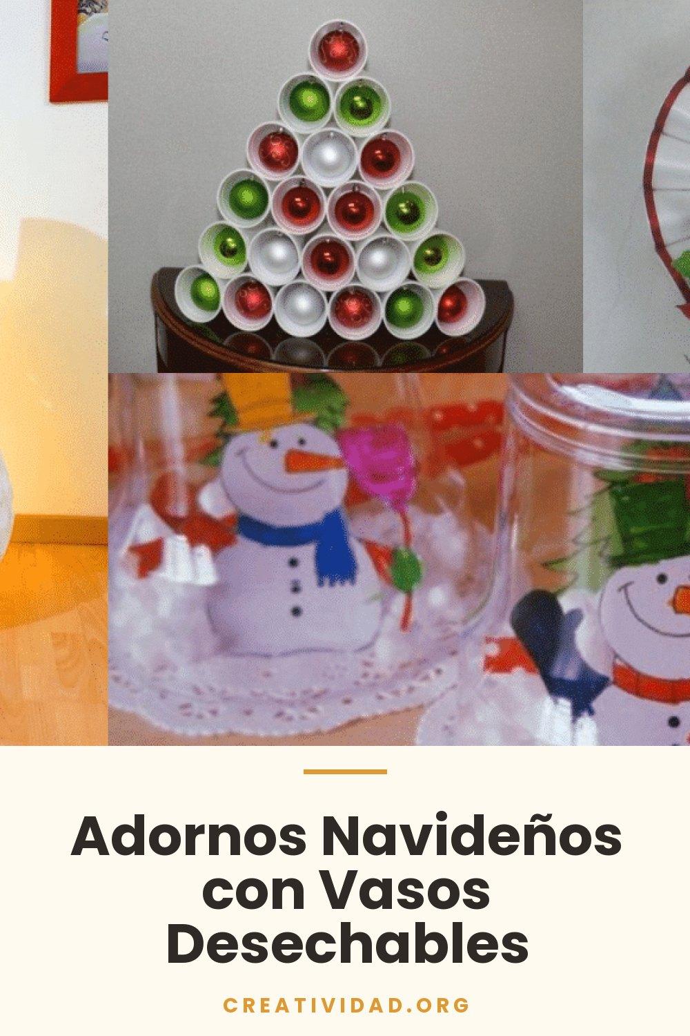 Adornos Navideños con Vasos Desechables