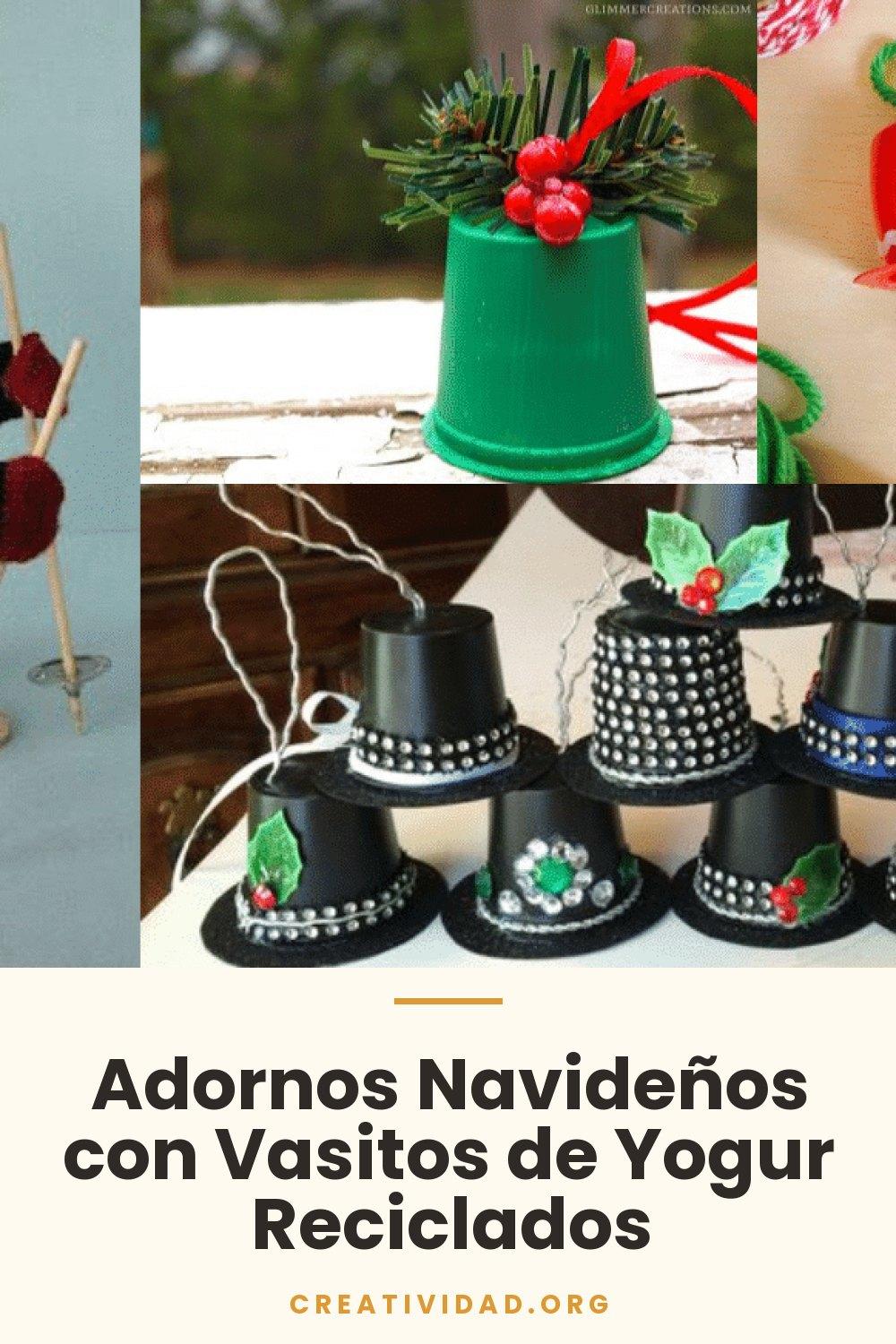 Adornos Navideños con Vasitos de Yogur Reciclados
