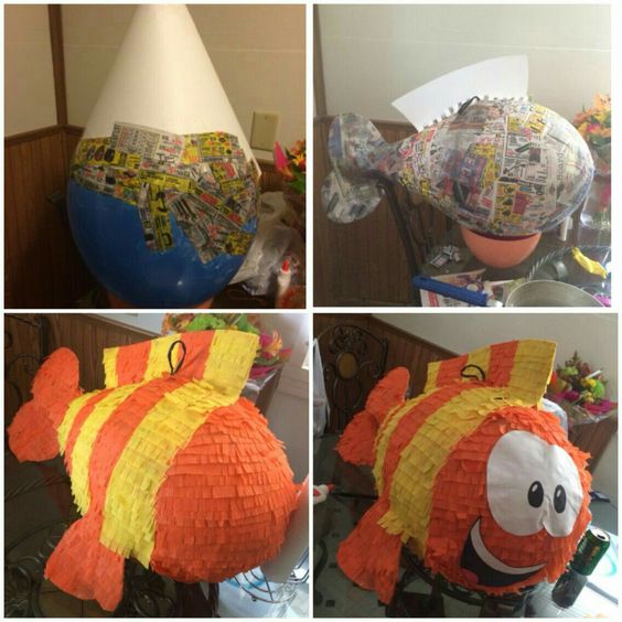animales hechos con globos y papel reciclado 6