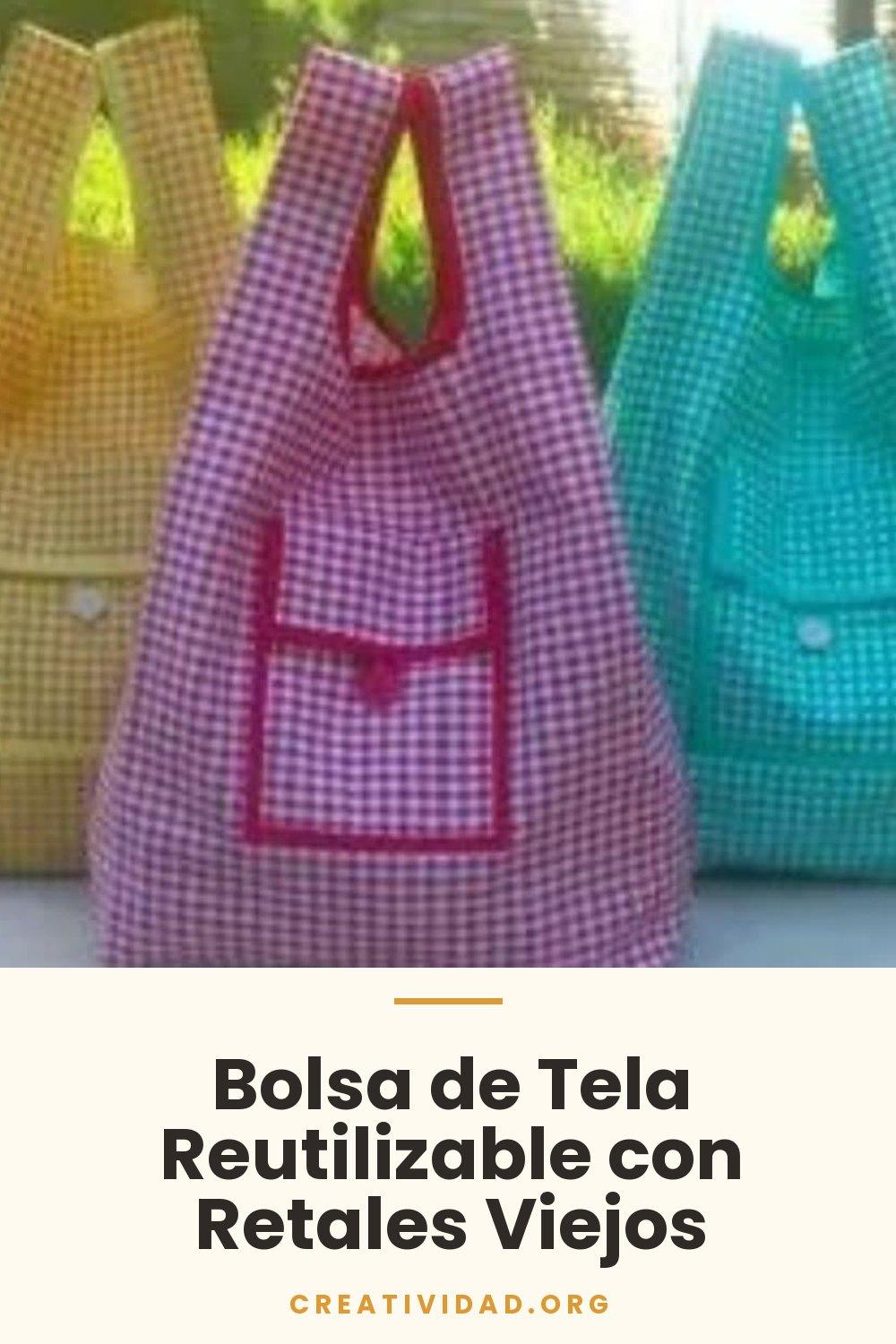 Bolsa de Tela Reutilizable con Retales Viejos