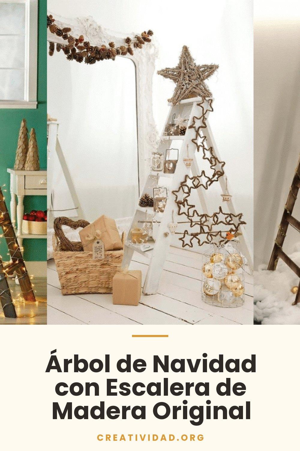 Árbol de Navidad con Escalera de Madera Original