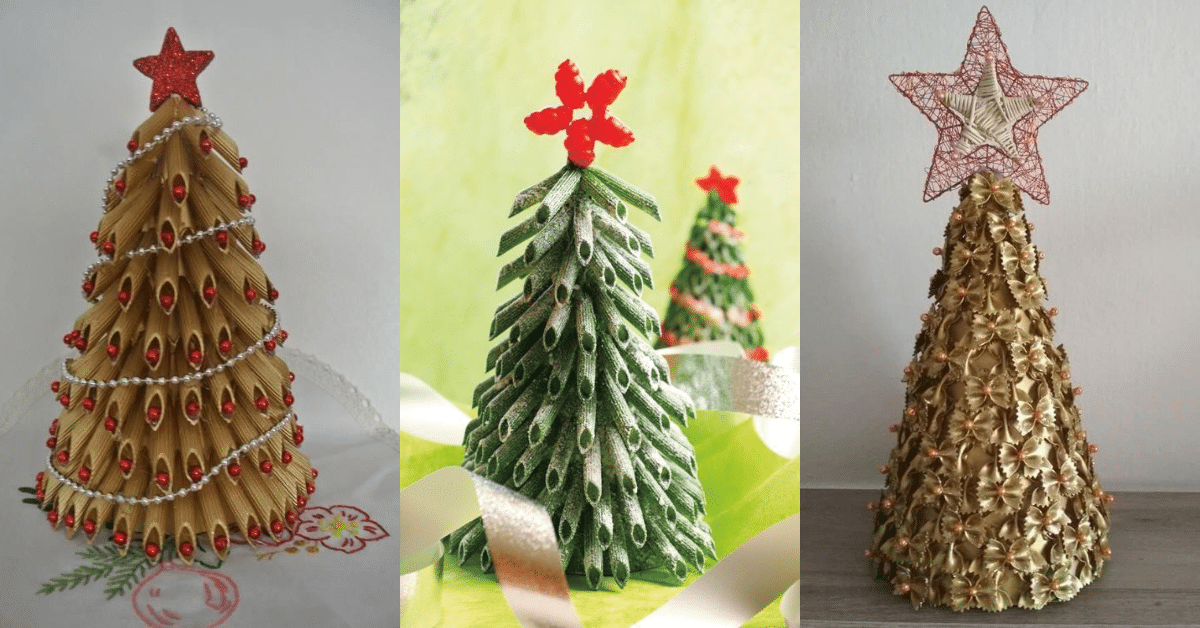 arbol de navidad hechas con macarrones