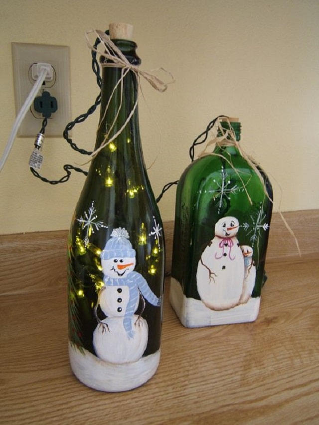 botellas de vidrio decoradas navidad 4