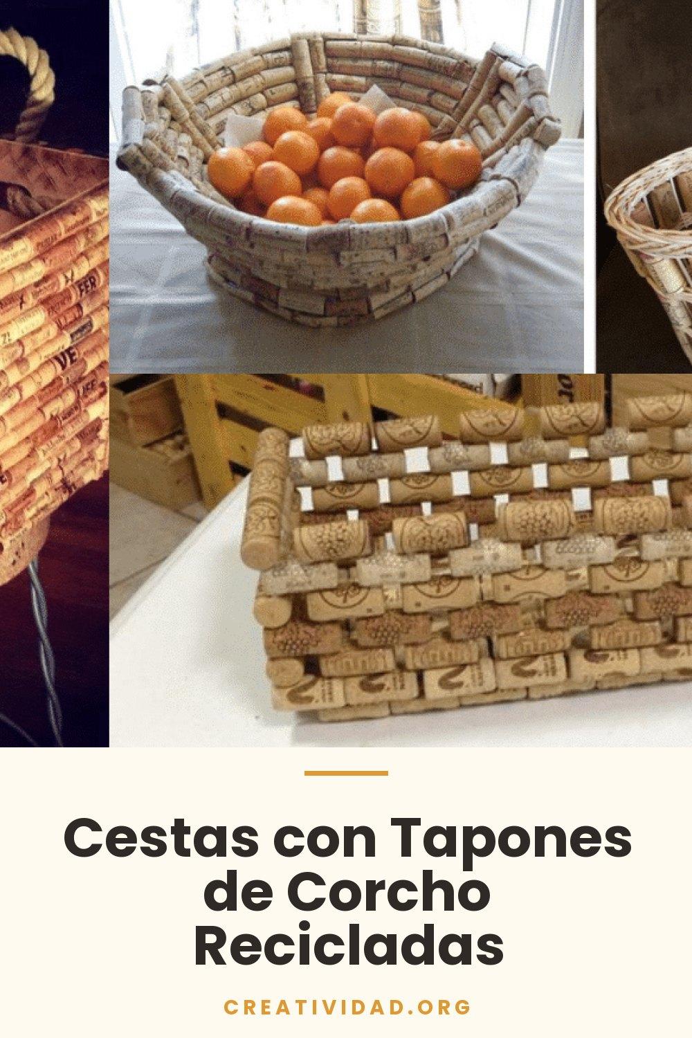 Cestas con Tapones de Corcho Recicladas