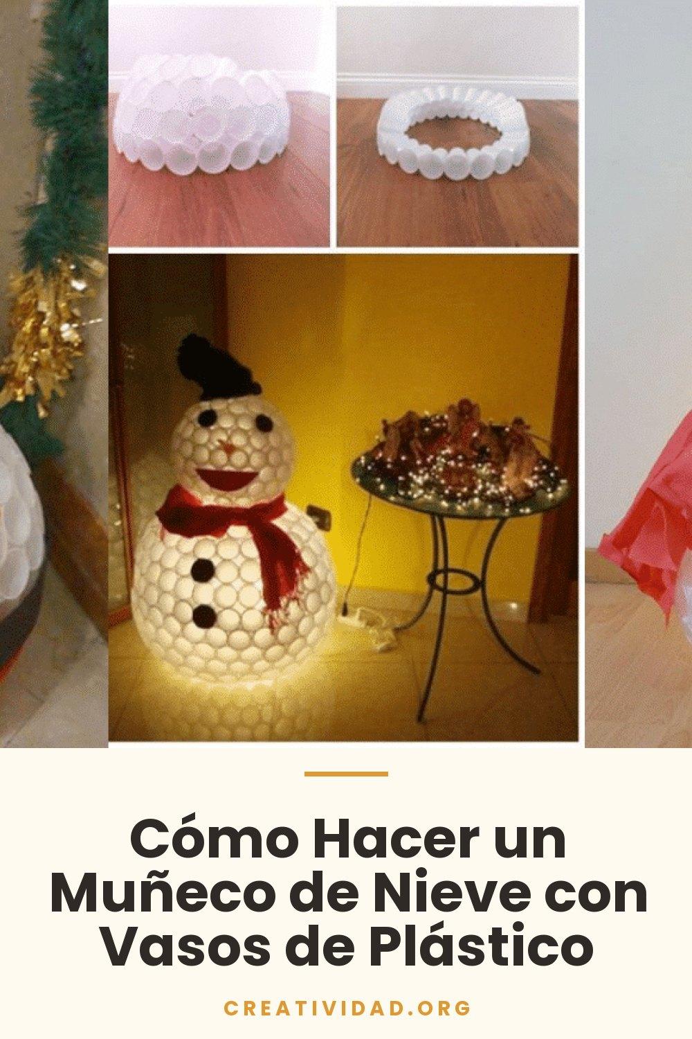 Cómo Hacer un Muñeco de Nieve con Vasos de Plástico