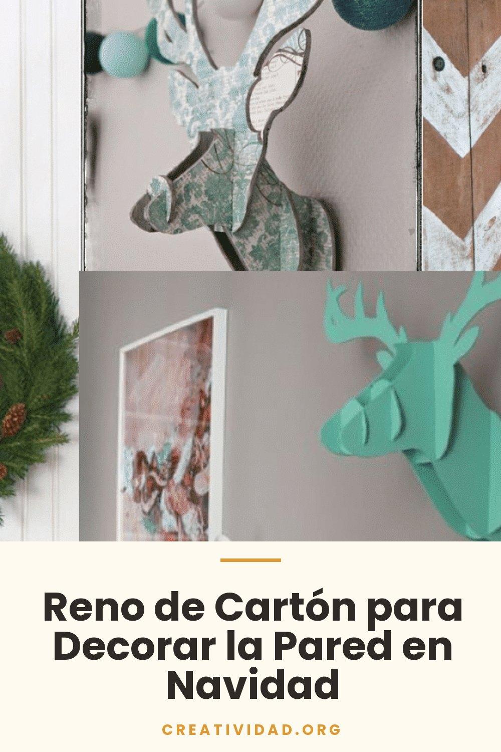 Reno de Cartón para Decorar la Pared en Navidad