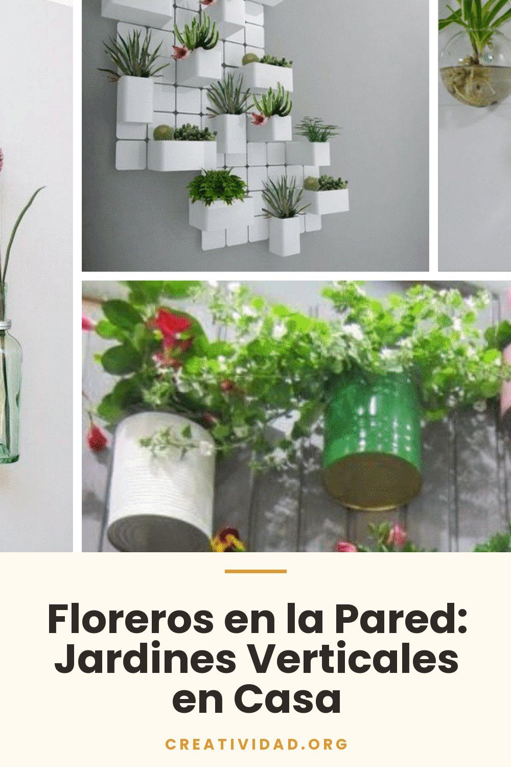 Floreros en la Pared: Jardines Verticales en Casa