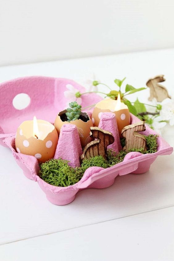 decoracion de pascua con cajas de huevos 3