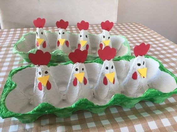 decoracion de pascua con cajas de huevos 7