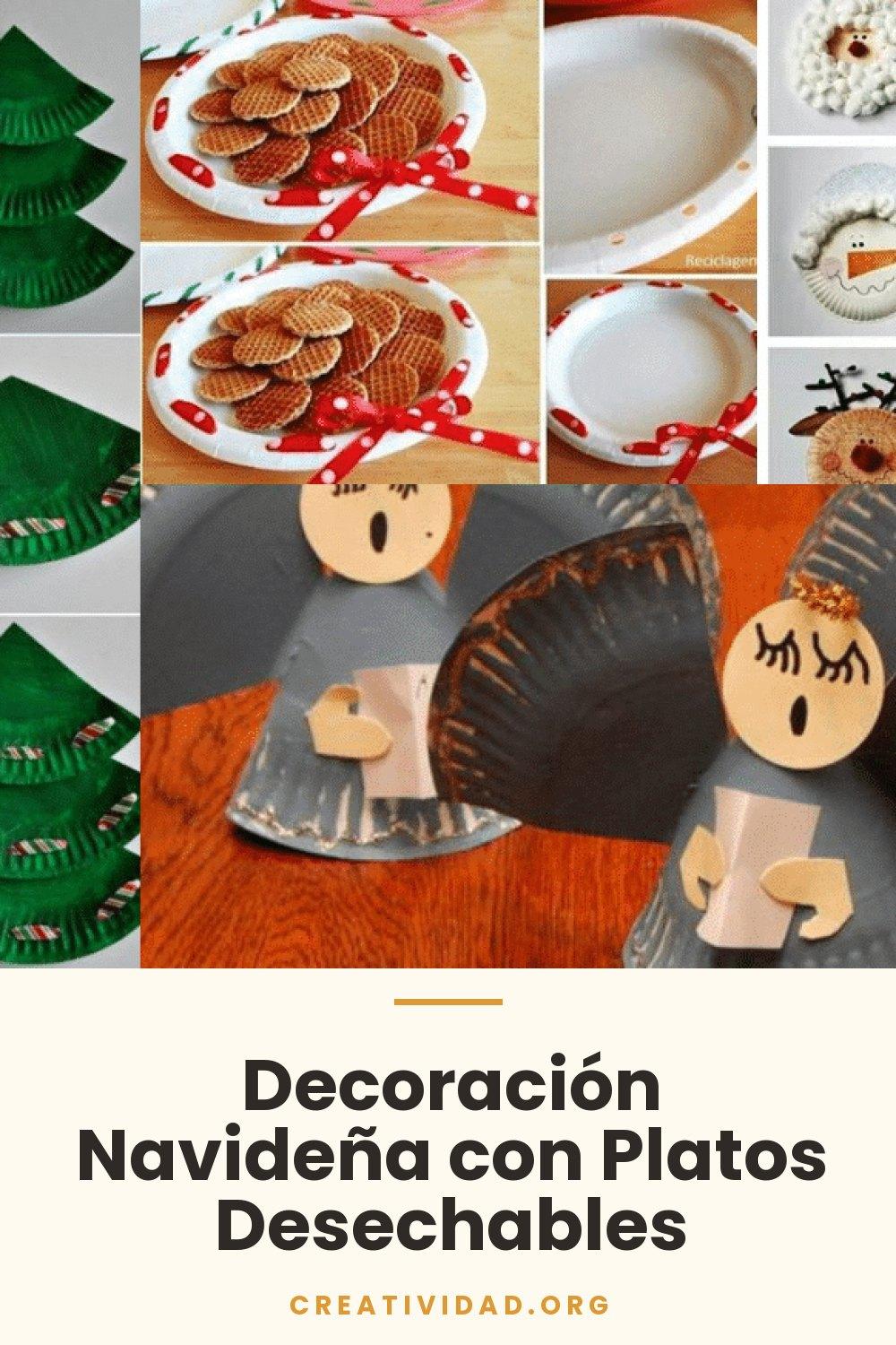 Decoración Navideña con Platos Desechables