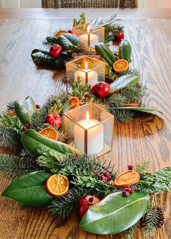 decoracion navidena hecha con naranjas secas 7
