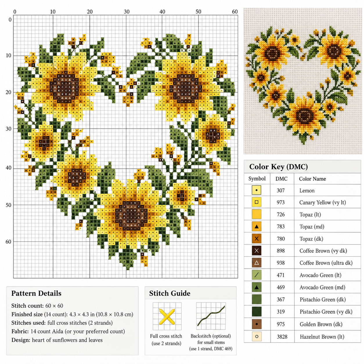 Esquemas de punto de cruz de girasoles: ideas llenas de color para bordar Esquemas de punto de cruz de girasoles: ideas llenas de color para bordar esquemas de punto de cruz de girasoles 8