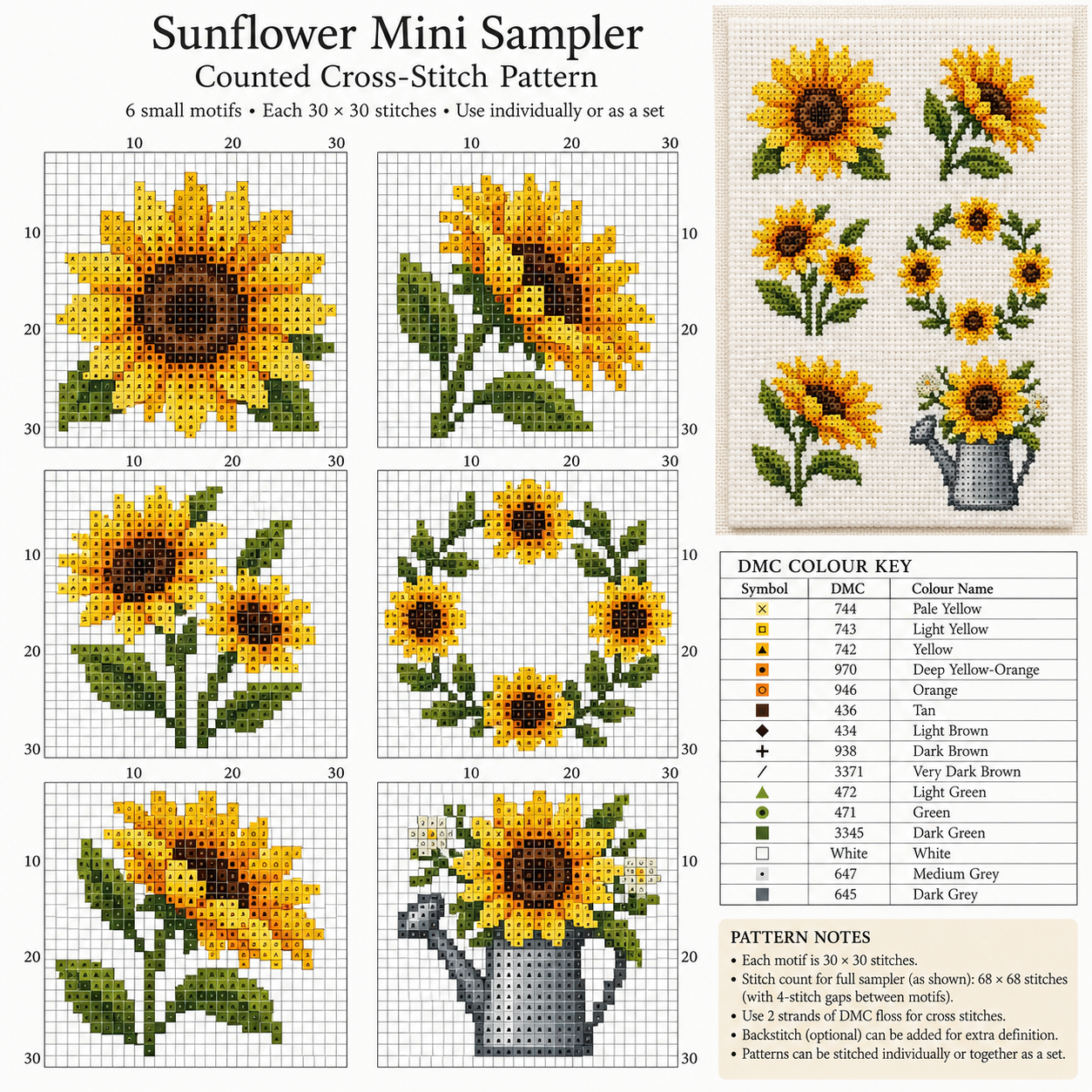 Esquemas de punto de cruz de girasoles: ideas llenas de color para bordar Esquemas de punto de cruz de girasoles: ideas llenas de color para bordar esquemas de punto de cruz de girasoles