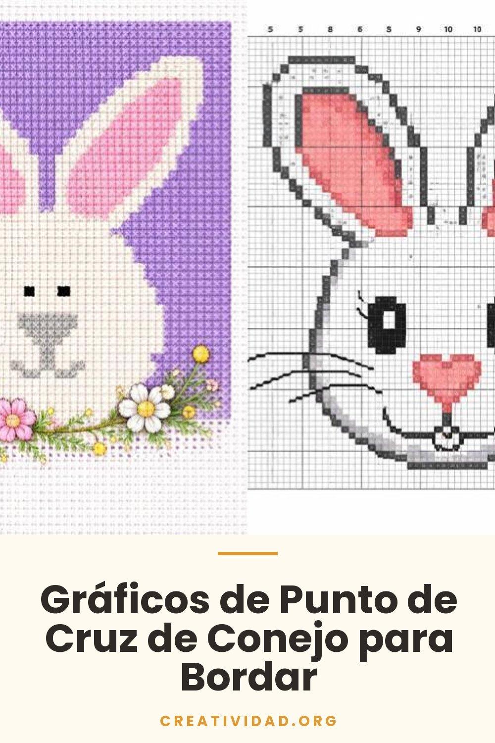 Gráficos de Punto de Cruz de Conejo para Bordar