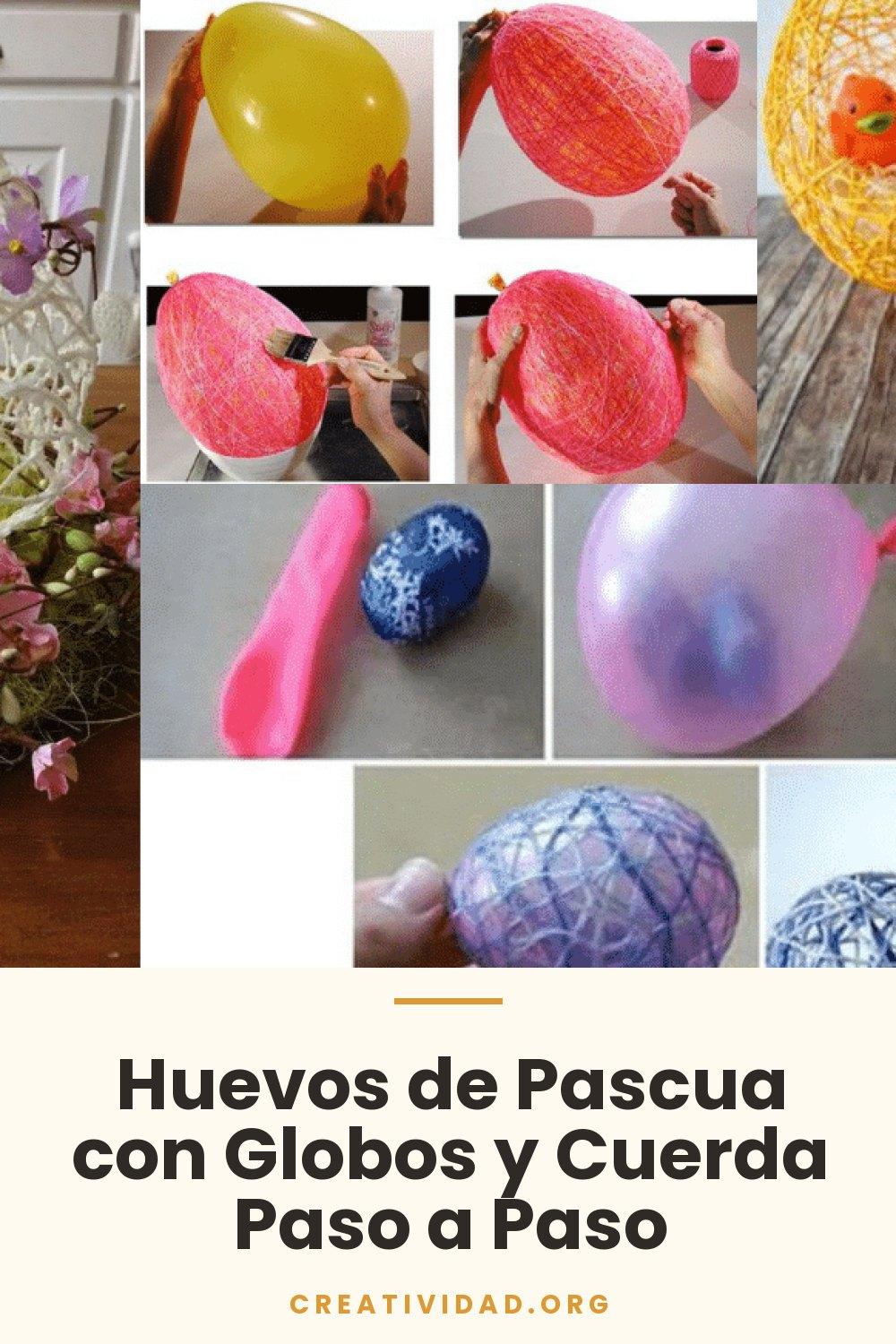 Huevos de Pascua con Globos y Cuerda Paso a Paso