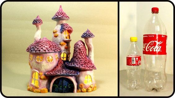 ideas casas de hadas hechas con botellas de refresco 2