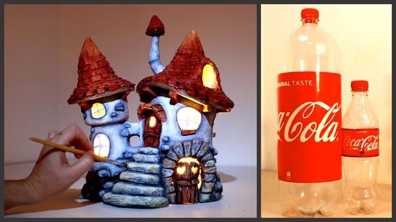 ideas casas de hadas hechas con botellas de refresco 7
