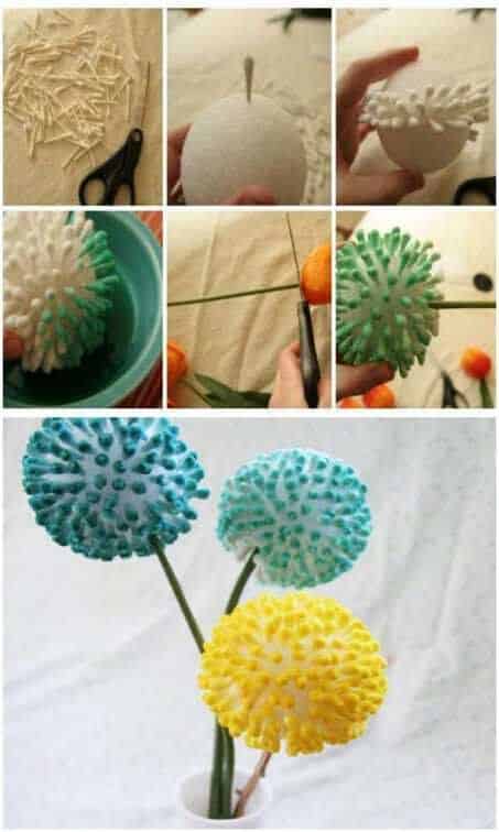 ideas creativas hechas con bastoncillos de algodon 1
