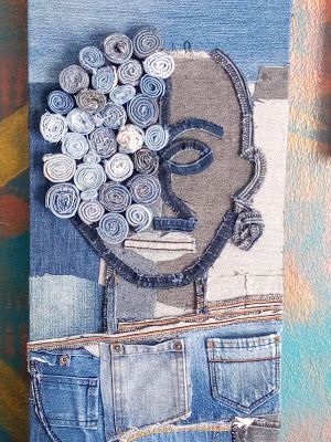 ideas cuadros hechos con retales de jeans 3