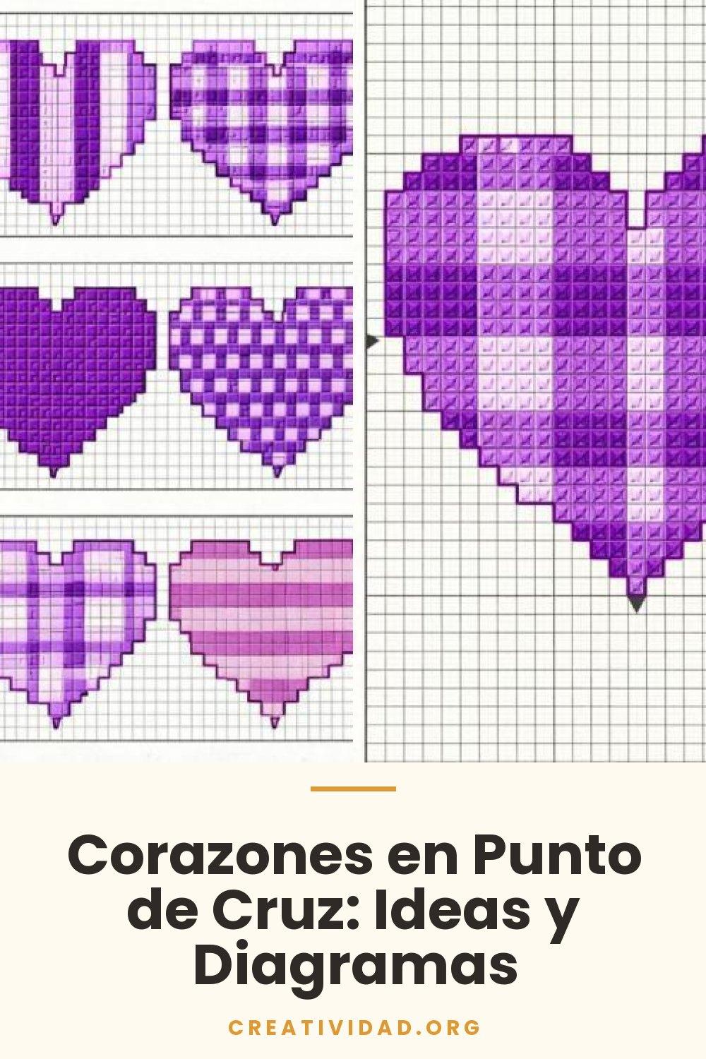 Corazones en Punto de Cruz: Ideas y Diagramas