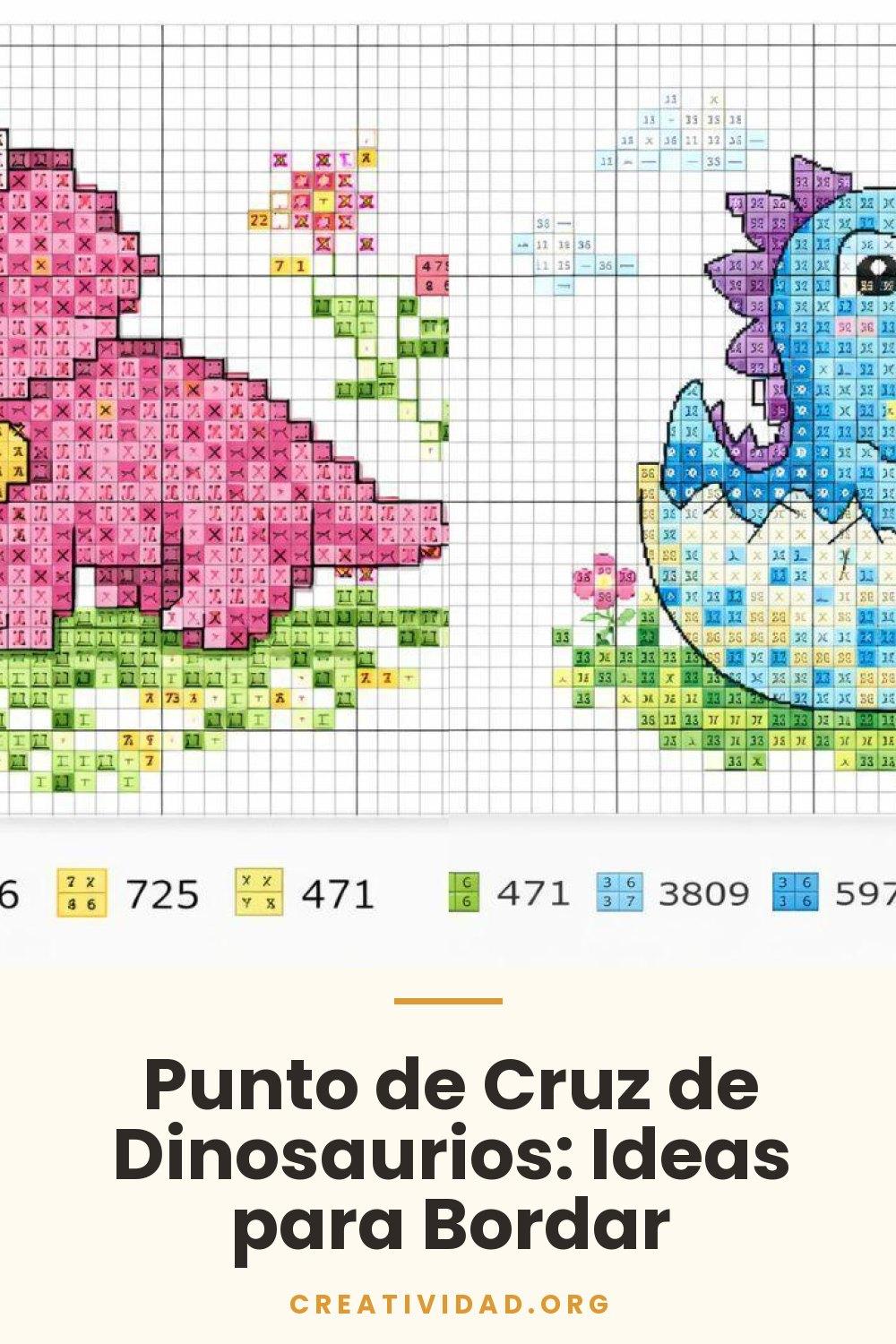 Punto de Cruz de Dinosaurios: Ideas para Bordar