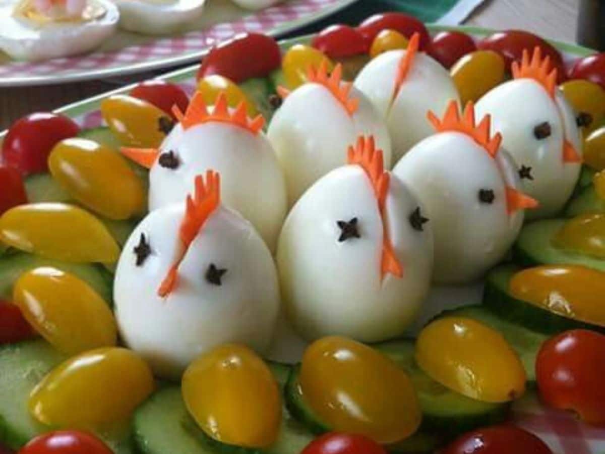 ideas divertidas para servir huevos duros 12