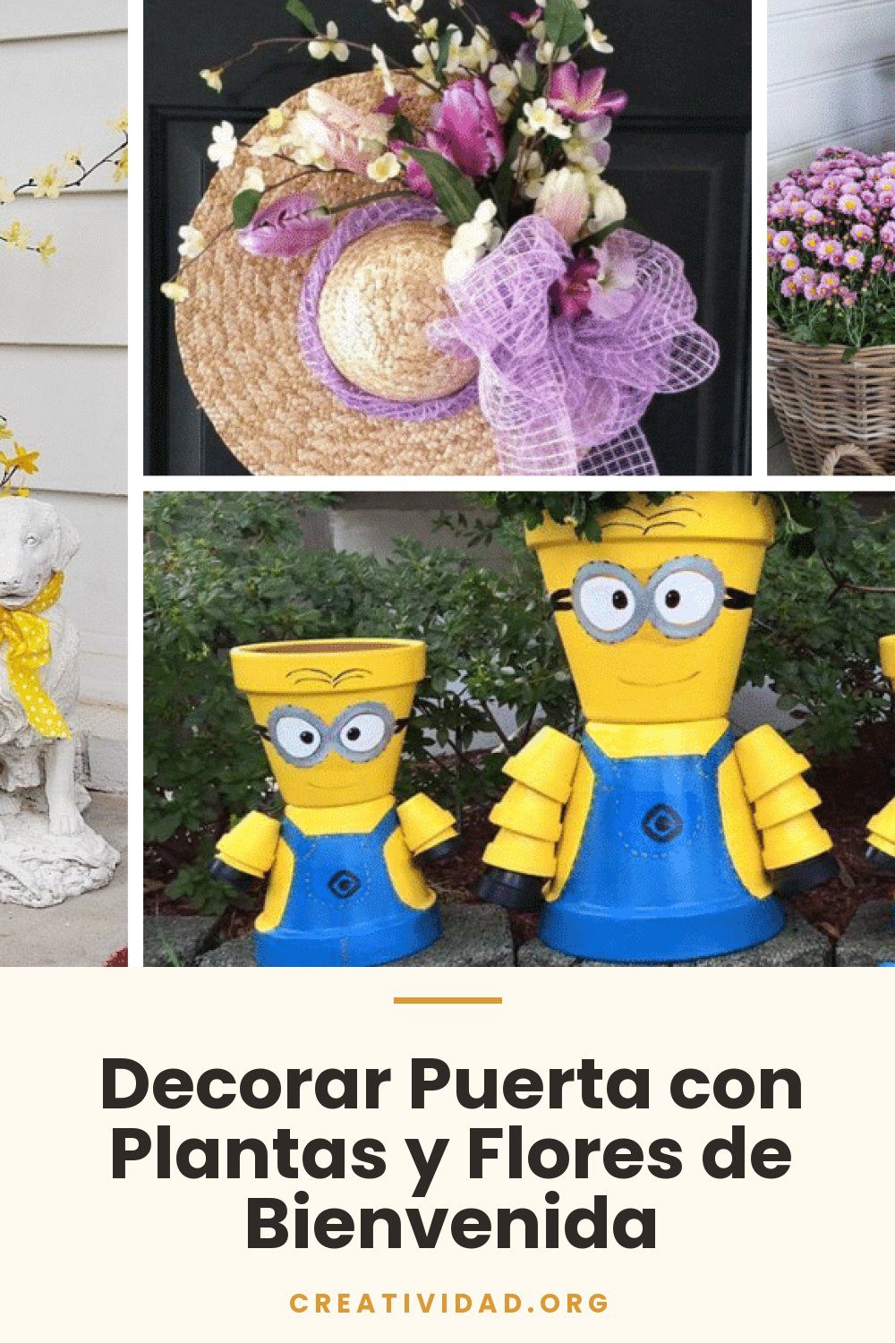 Decorar Puerta con Plantas y Flores de Bienvenida