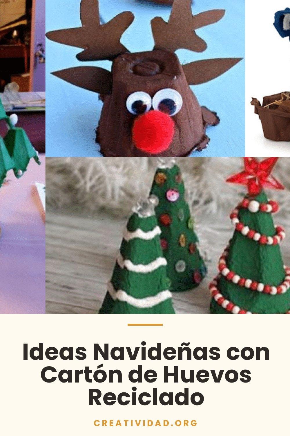 Ideas Navideñas con Cartón de Huevos Reciclado