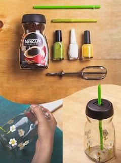 ideas para reciclar decorar frascos de cafe