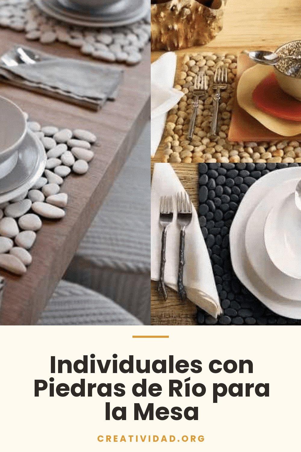 Individuales con Piedras de Río para la Mesa