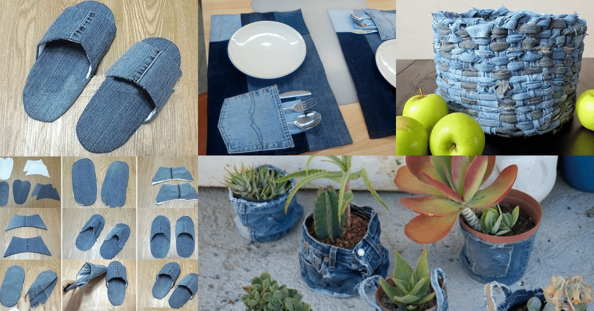 manualidades con jeans viejos