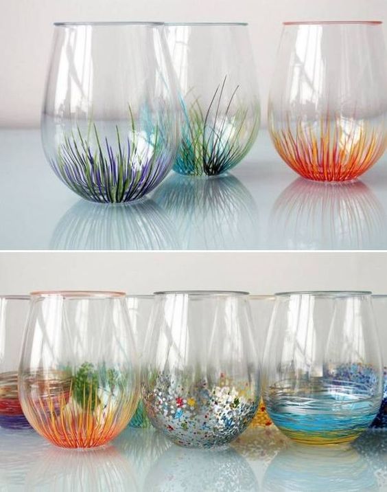 manualidades con vasos de cristal 7