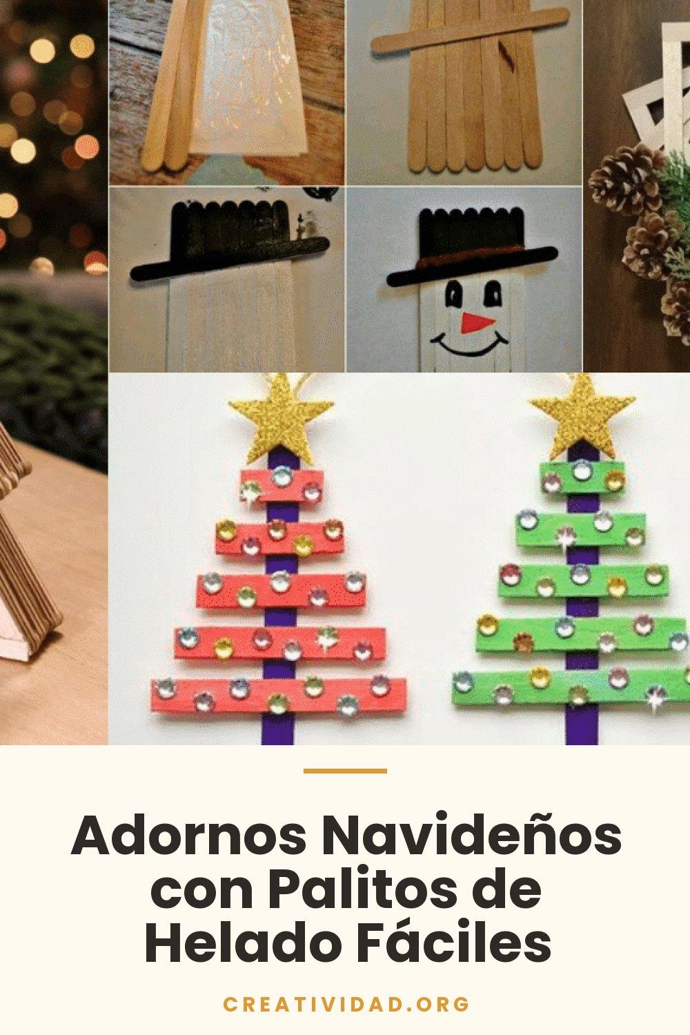 Adornos Navideños con Palitos de Helado Fáciles