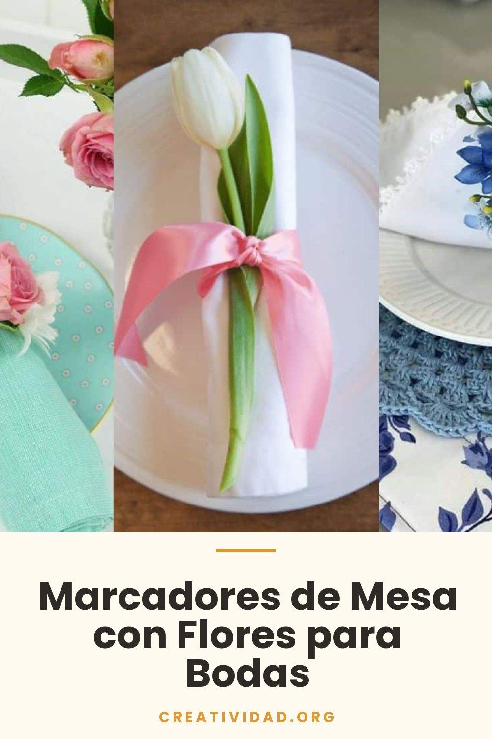 Marcadores de Mesa con Flores para Bodas