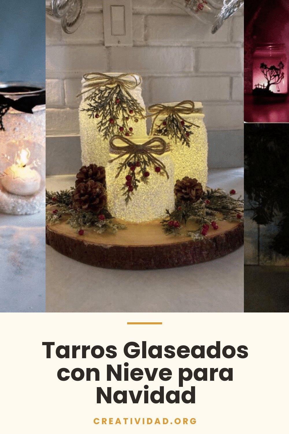 Tarros Glaseados con Nieve para Navidad