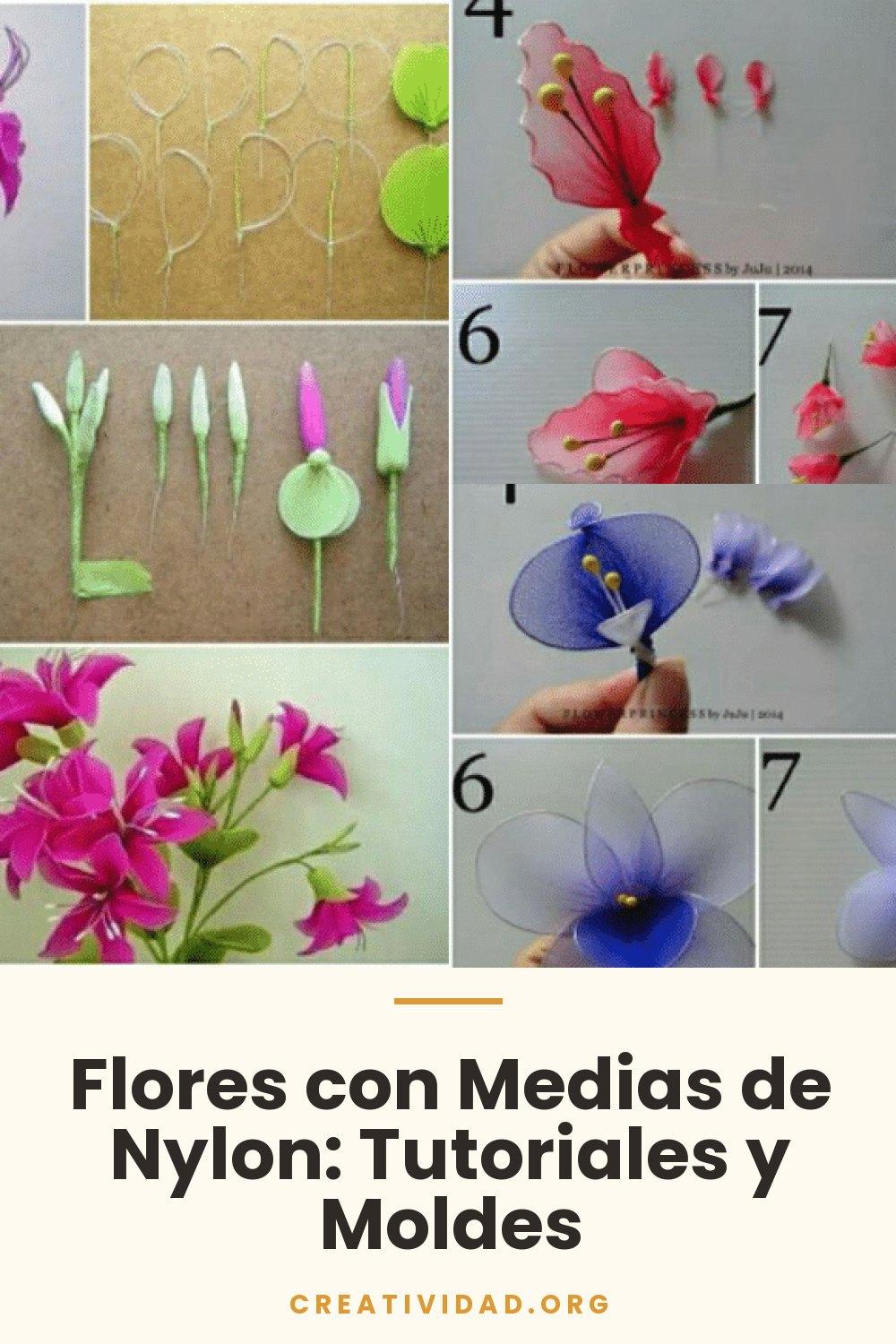 Flores con Medias de Nylon: Tutoriales y Moldes