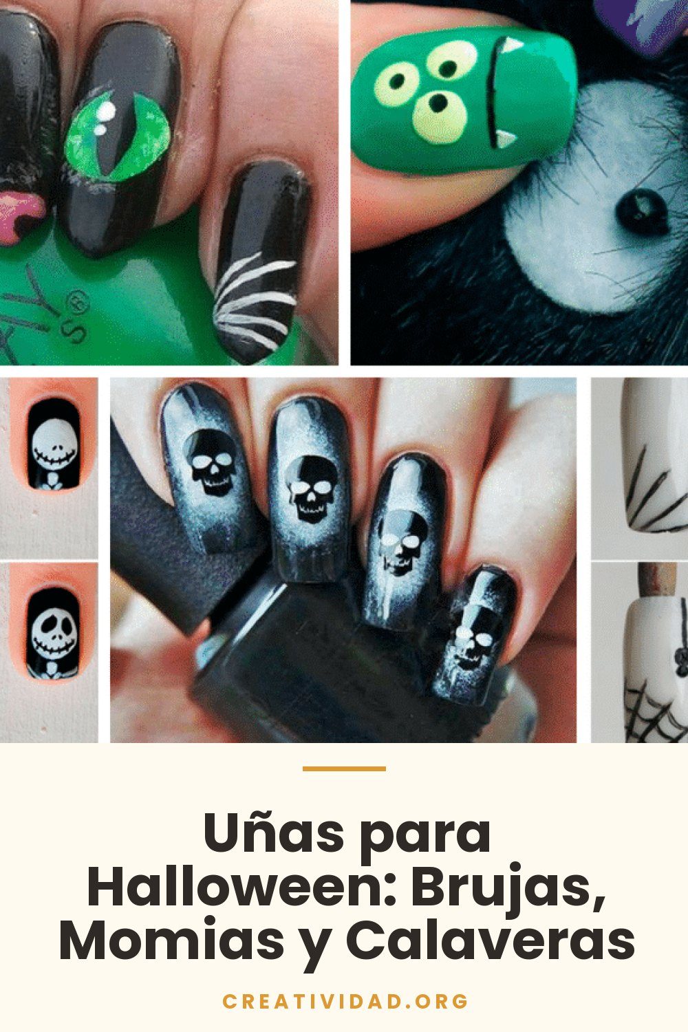 Uñas para Halloween: Brujas, Momias y Calaveras